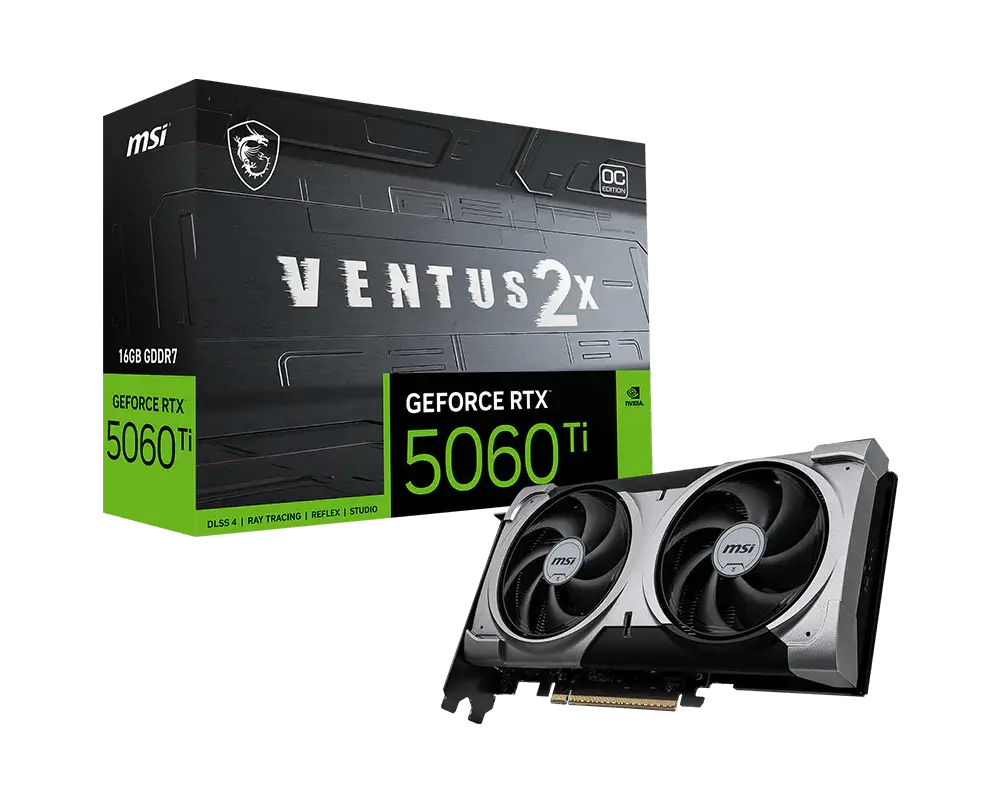Msi Geforce Rtx 5060 Ti Ventus 2x Oc 16gb Graphics Card