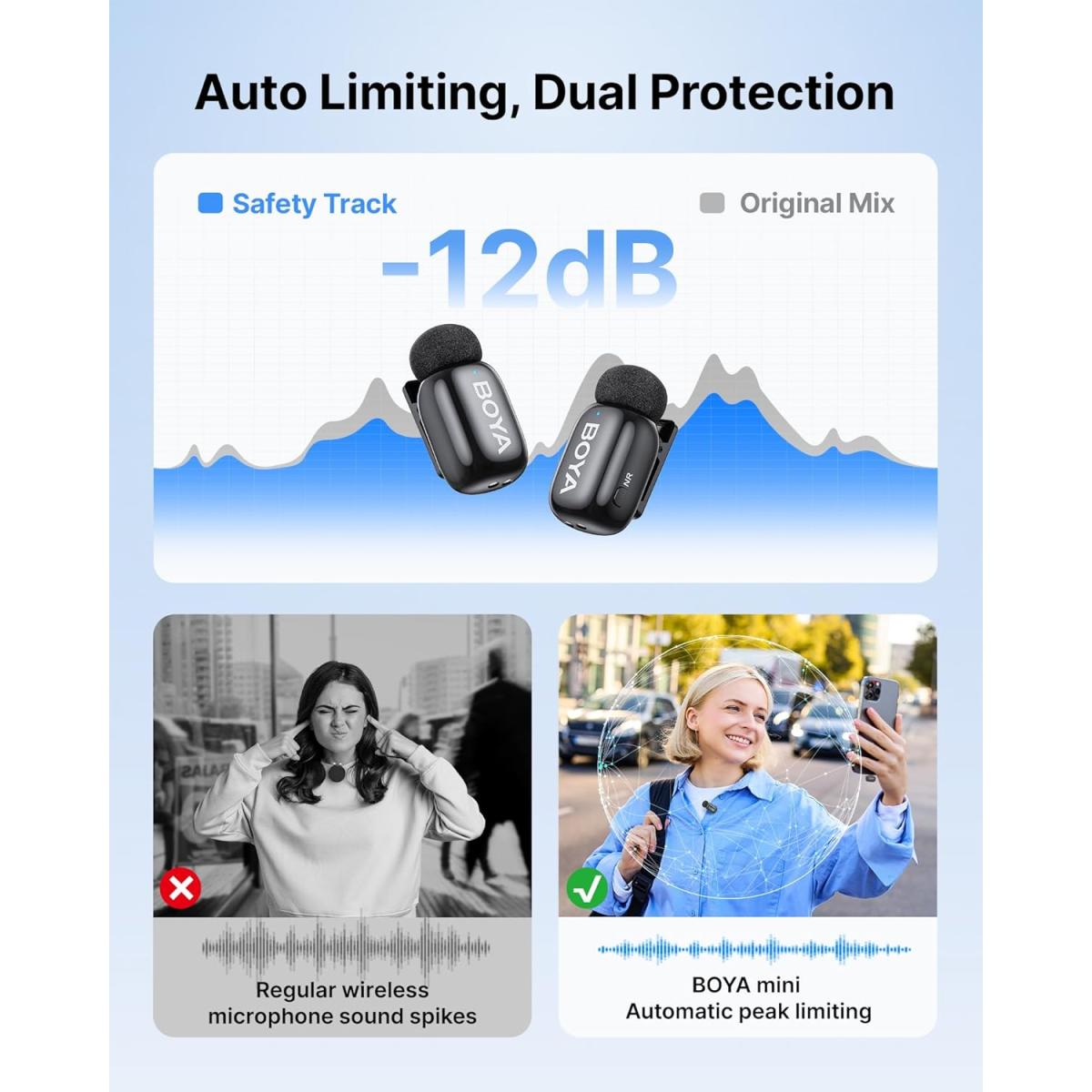 BOYA mini 2 - 03 (Lightning) Wireless Lavalier Microphones for iPhone 15/16/17 & Android