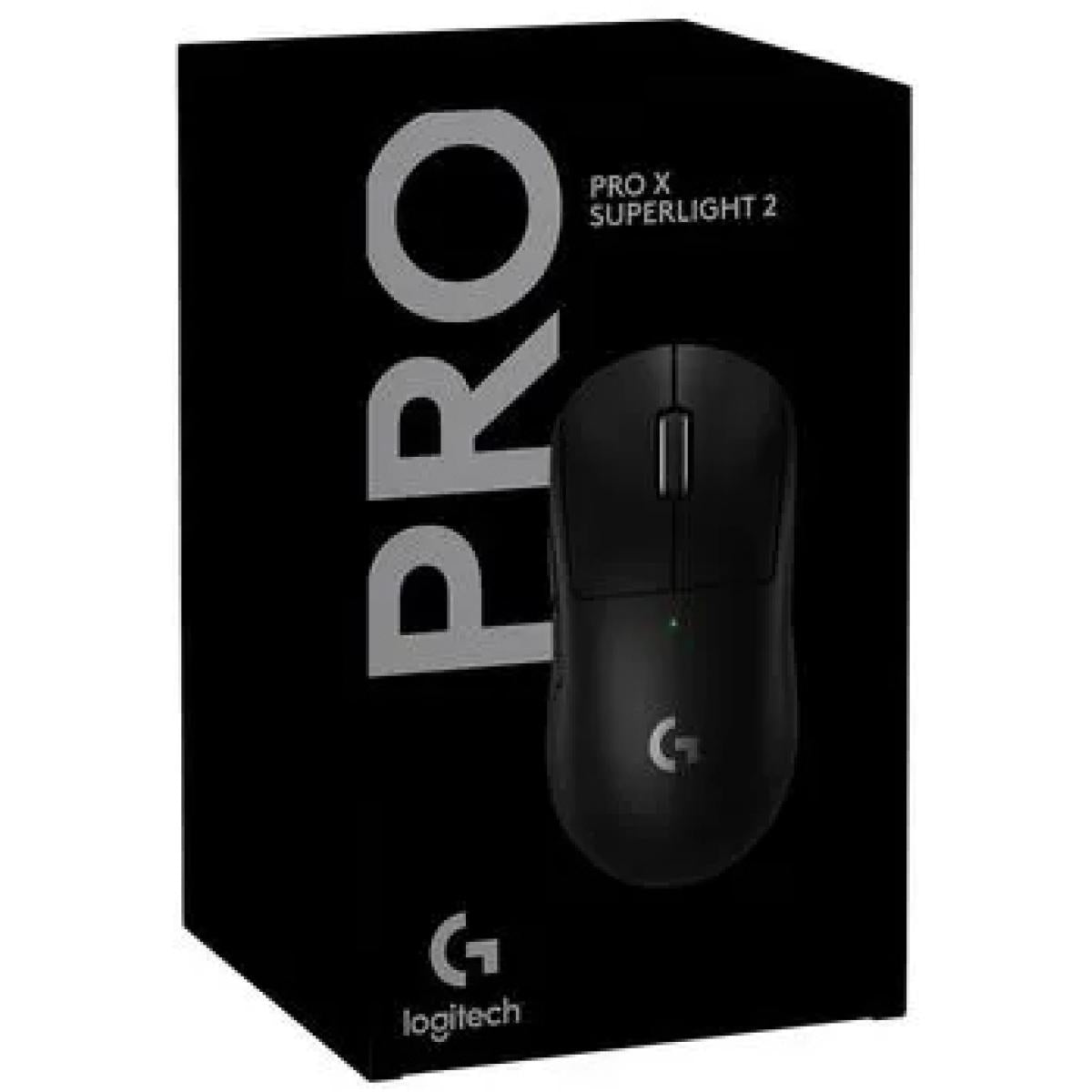 Logitech NEW G PRO X SUPERLIGHT 2 LIGHTSPEED Wireless 4K Polling Lightweight LIGHTFORCE Hybrid Switches HERO 2 Sensor 32,000 DPI USB-C Charging, PC & Mac , Black
