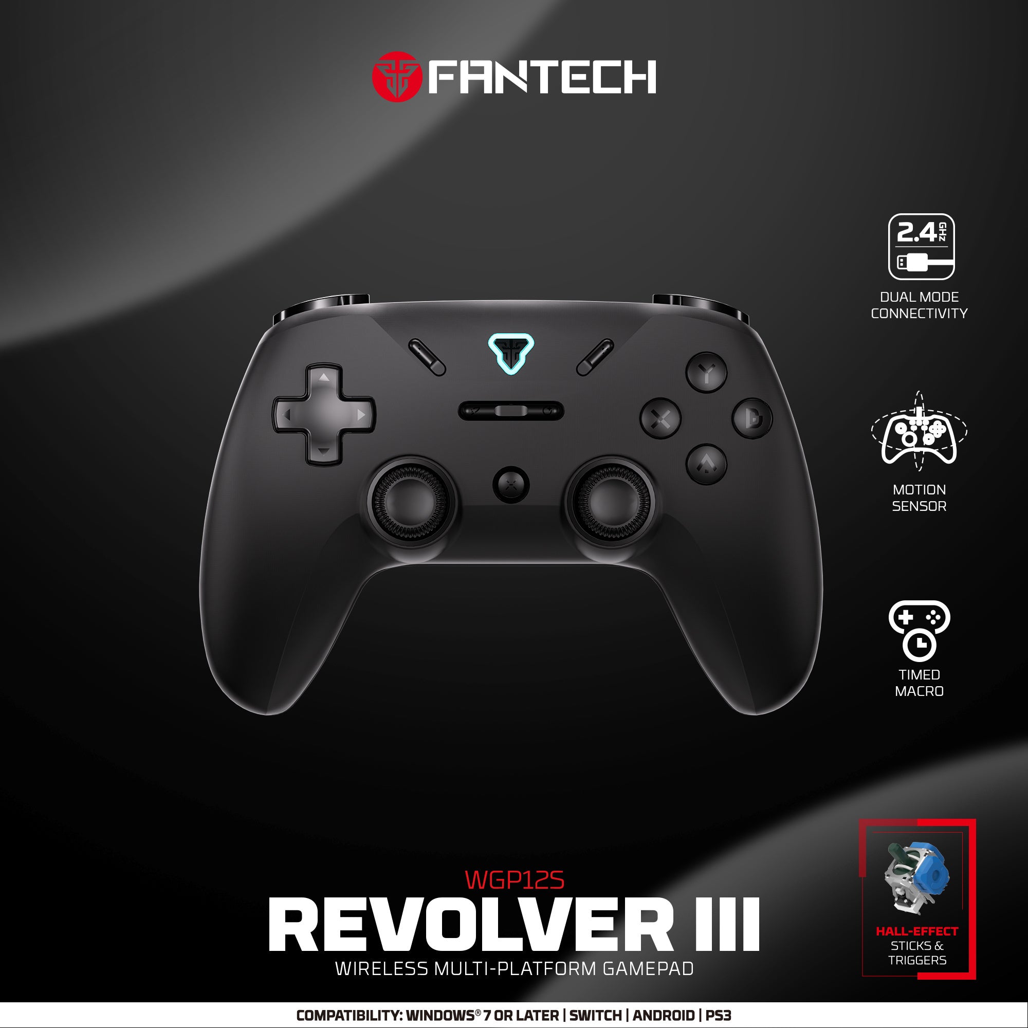 FANTECH Revolver III WGP12S - Wireless Multi-Platform Gamepad - BLACK FANTECH Revolver III WGP12S - Wireless Multi-Platform Gamepad - BLACK