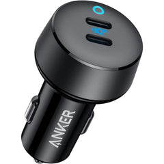 Anker 323 Car Charger, 52W, Dual Port High-Speed Charging, USB-C + USB-A Ports, Universal Compatibility with Power IQ 3.0, Compa Design, Matte Finish, LED Light, Black