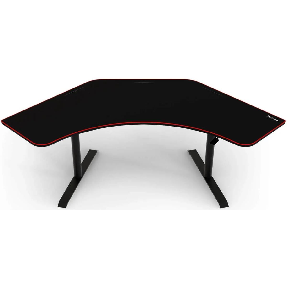 Arozzi Arena Angelo L Shaped Gaming Desk, Pc Gaming Desk L Shape, Height Adjustable L Shaped Standing Desk For Home Office, Computer Desk With Full Coverage Mouse Pad , Black