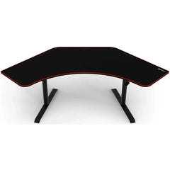 Arozzi Arena Angelo L Shaped Gaming Desk, Pc Gaming Desk L Shape, Height Adjustable L Shaped Standing Desk For Home Office, Computer Desk With Full Coverage Mouse Pad , Black