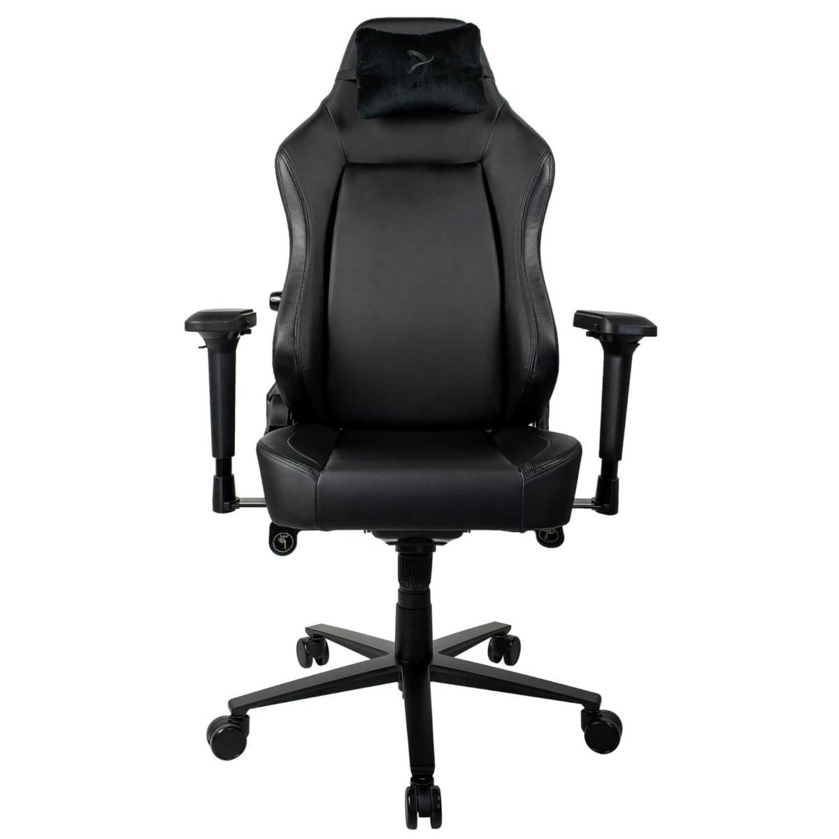 Arozzi Primo Premium PU Leather Gaming Chair Office Chair with Recliner Swivel Tilt Rocker Adjustable Height 4D Armrests Neck Pillow and Built-in Lumbar Adjustment - Black