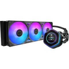 Cooler Master Atmos II 360 LCD AIO CPU Liquid Cooler – 360mm Radiator, Customizable LCD Display, 3X ARGB PWM Fans, Dual-Chamber Pump, Ultra-Quiet Performance, AMD AM5/AM4 & Intel LGA 1851/1700, Black