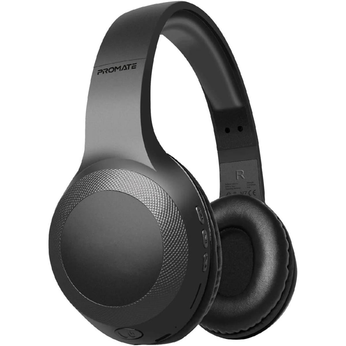 Promate Laboca Wire & Wireless Headphone Deep Bass Bluetooth V5.0 W/ Microsd Playback 5h Playtime Built In Mic & Control Black