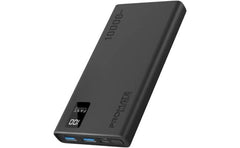 Promate Bolt 10pro Power Bank 10000mah Ultra Slim 10w Usb C Input/output Dual Usb Led Screen Over Heating Proteion Black
