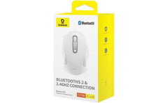 Baseus F02 Ergonomic Dual-Mode Wireless Mouse | Bluetooth 5.2 and 2.4Ghz Connectivity, Silent Buttons, 5 DPI Modes - White