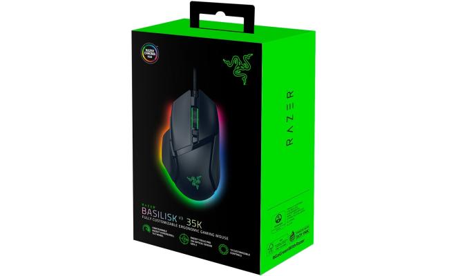 Razer Basilisk V3 35k Wired Gaming Mouse, Right Handed, Focus Pro 35k Optical Sensor Gen 2, 35000 Max Dpi, Optical Mouse Switches Gen 3, 4 Way Razer Hyperscroll Tilt Wheel, Black Razer Basilisk V3 35k Wired Gaming Mouse, Right Handed, Focus Pro 35k Optical Sensor Gen 2, 35000 Max Dpi, Optical Mouse Switches Gen 3, 4 Way Razer Hyperscroll Tilt Wheel, Black