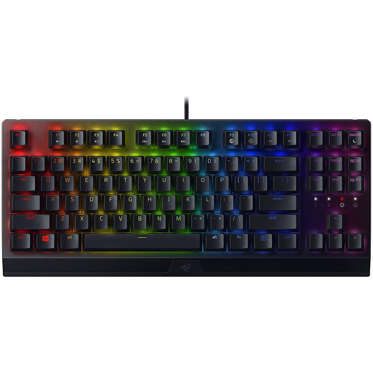 Razer BlackWidow V3 Tenkeyless TKL Mechanical Gaming Keyboard: Green Mechanical Switches - Tactile & Clicky - Chroma RGB Lighting - Compa Form Factor - Programmable Macros