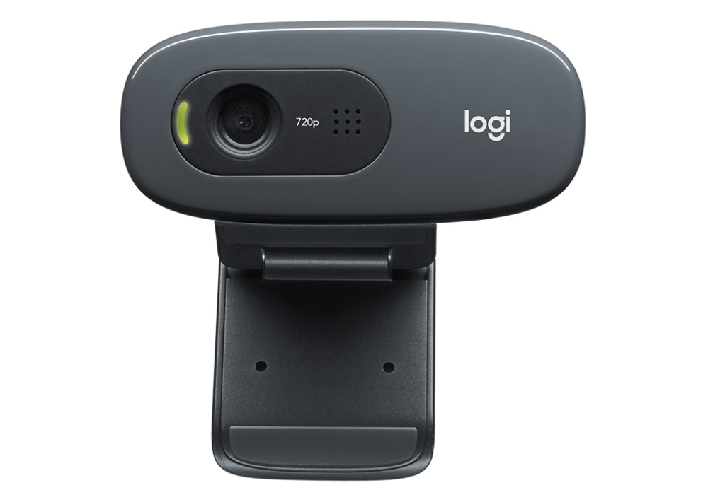 Logitech C270 HD Webcam, 720p, Widescreen HD Video Calling,Light Correction, Noise-Reducing Mic, PC/Mac/Laptop/Macbook - Black - CompuMe