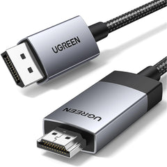 UGREEN 4K@60Hz DisplayPort to HDMI Cable HDR Active DP 1.2 to HDMI 2.0 Cord Aluminum Braided Uni-Directional Display Port to HDMI Converter 6.6FT Compatible with Monitor, Projector, Dell, Lenovo, HP