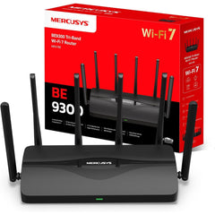 MERCUSYS MR47BE BE9300Mbps Tri-Band Wi-Fi 7 Router, 4x 2.5G LAN/WAN Ports, Blazing-Fast 9.3Gbps WiFi Router, EasyMesh-Compatible