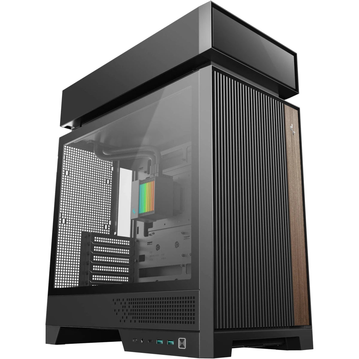 DeepCool CL6600 Computer Case, Pre-installed 360mm ARGB Liquid Cooler & 2x FL12R SE ARGB Fans, ABS + SPCC + Tempered Glass Material, Black