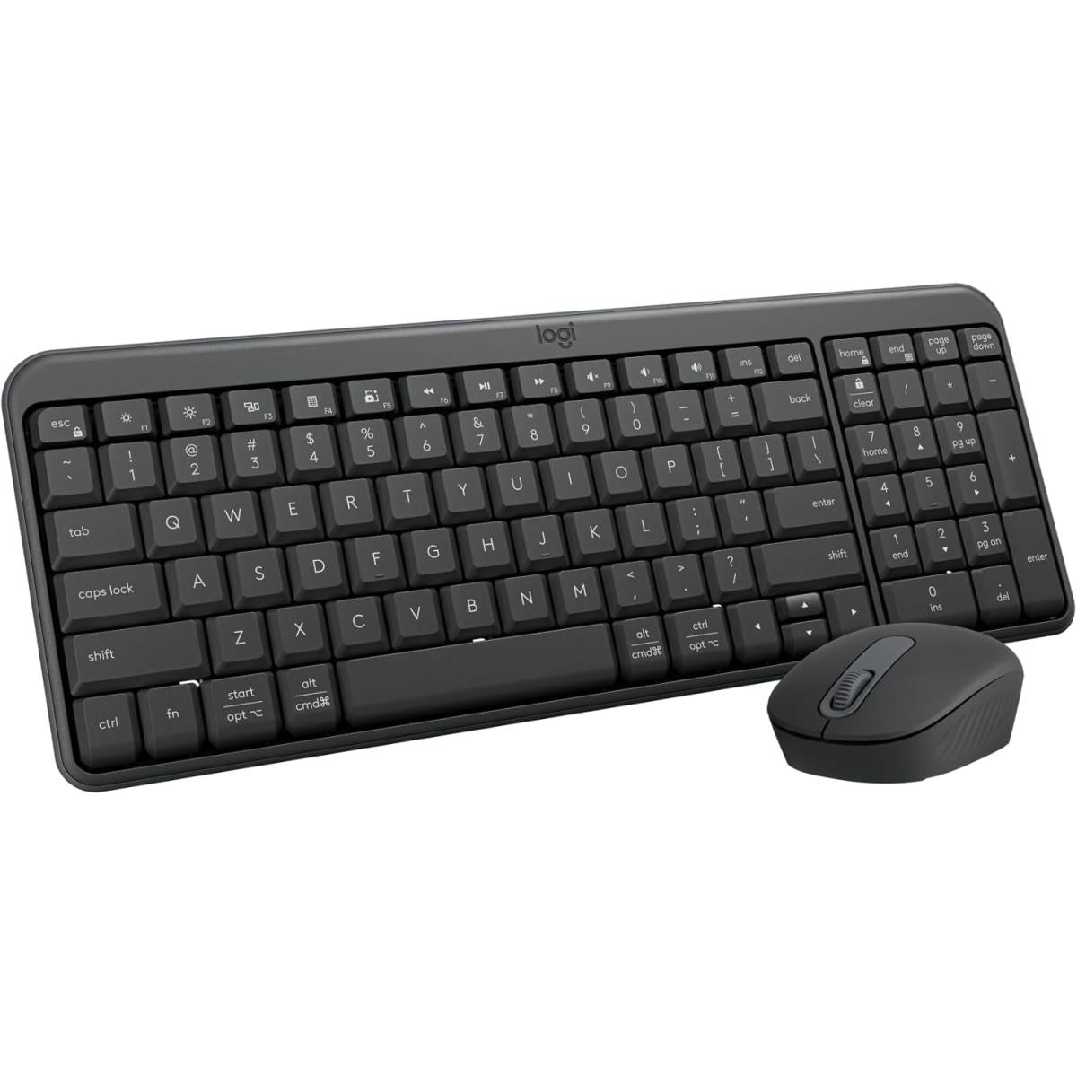 Logitech MK250 Bluetooth Mouse & Keyboard Combo Compa Wireless Keyboard, Ambidextrous Mouse, Durable Build - Windows/MacOS Arabic / English Layout - Graphite