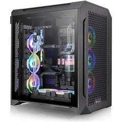 Thermaltake e C700 Air Atx Mid Tower Centralized Thermal Eficiency Tempered Glass Side Pane 3x 140mm Pre Inst Fans Usb 3.2 Type C Black - CompuMe