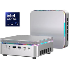 ACEMAGIC F3M (2025) Mini AI PC Barebone Intel Core Ultra 7 155H 16-Cores High-Performance Processor w/ Supporting up to 3 Displays & 2 Lan , Silver