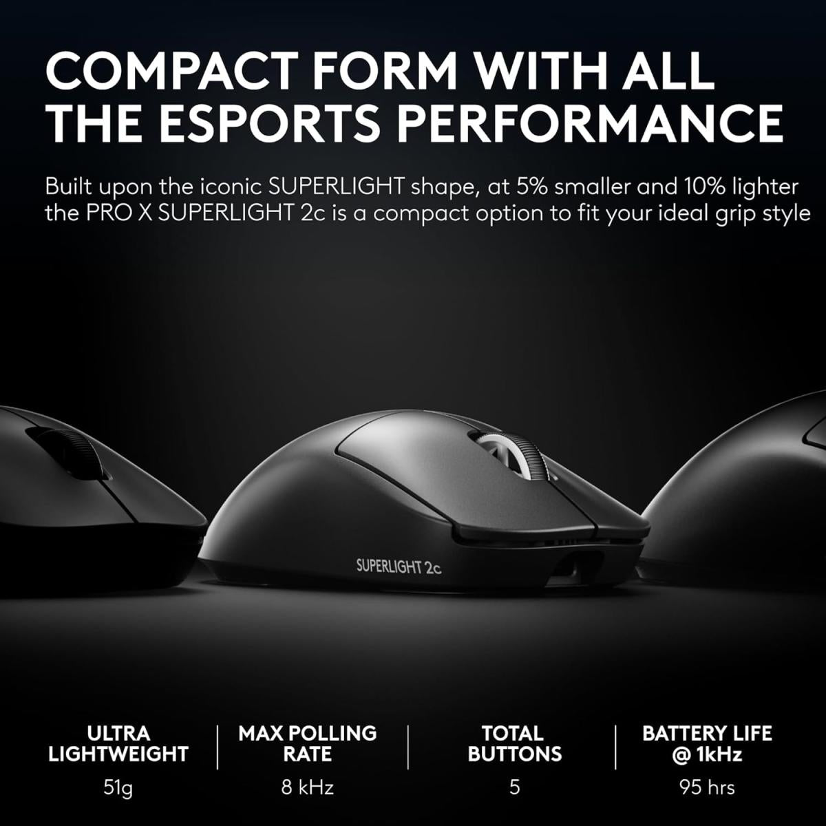 Logitech G PRO X Superlight 2c Wireless Gaming Mouse