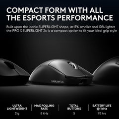 Logitech G PRO X Superlight 2c Wireless Gaming Mouse