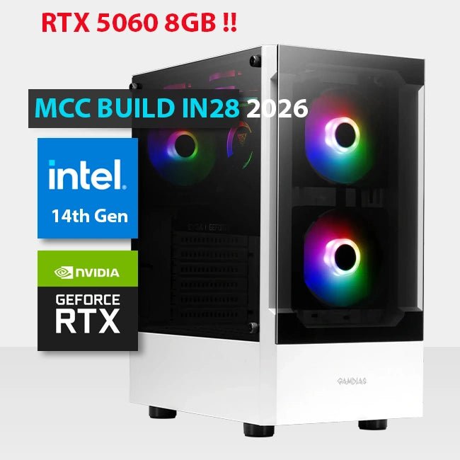 In28 26 as Gaming Pc Build || Intel Core I5 14400f 10 Core Gigabyte Geforce Rtx 5060 Oc 8gb Gddr7 Graphics Card