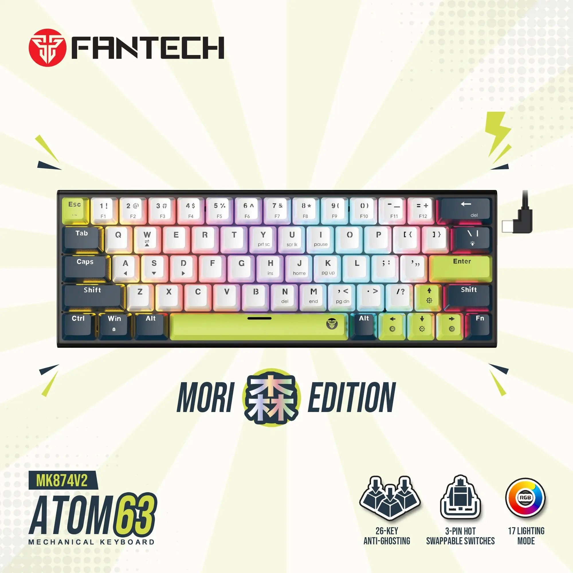 Fantech mechanical gaming keyboard for computer setup