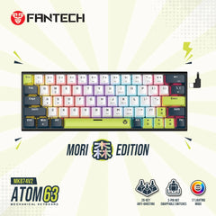 FANTECH ATOM63 MK874V2 MECHANICAL KEYBOARD MORI EDITION WHITE (Double-Shot ABS)