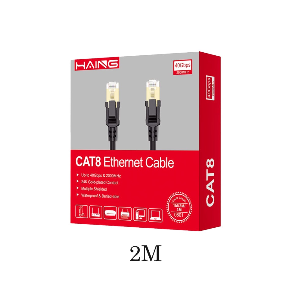 Haing CAT8 Ethernet Cable 40gbps 2000mhz Haing, adapter