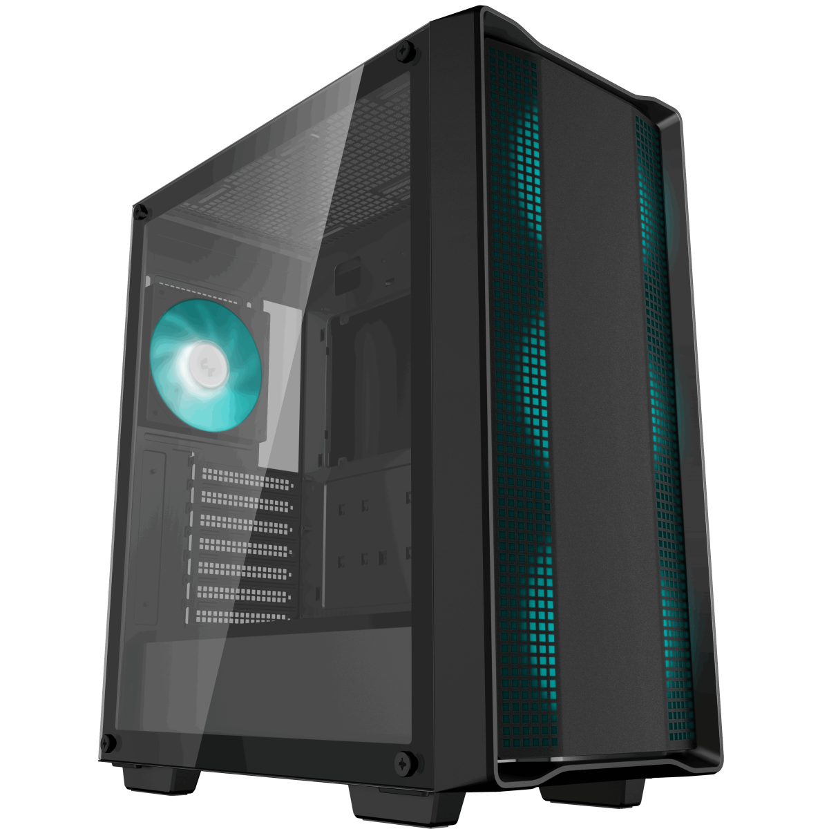 Deepcool Cc560 V2 Mid Tower Gaming Case Tempered Glass Pre Installed 3x 120mm Led Fans Support Up To 163mm Cooler & Gpu Up To 370m Black - CompuMe