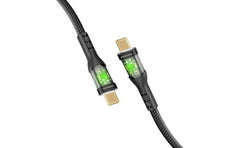 Promate Transline Cc Usb C To Usb C Cable 60w Power Delivery Transparent Shells 120cm Nylon Braided Cord