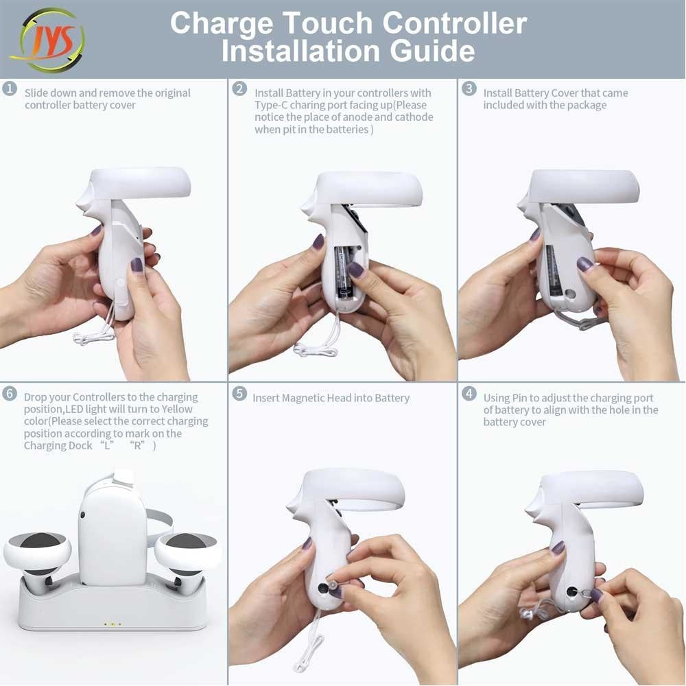 Jys Charging Station and Display Stand for Oculus Quest 2 Jys - OC003 with vr accessories
