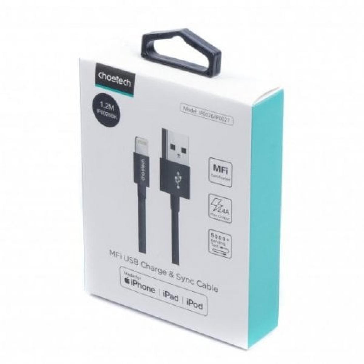 Choetech USB 2.0 to Lightning 1.8m (IP0027-BK) Black Choetech USB 2.0 to Lightning 1.8m (IP0027-BK) Black