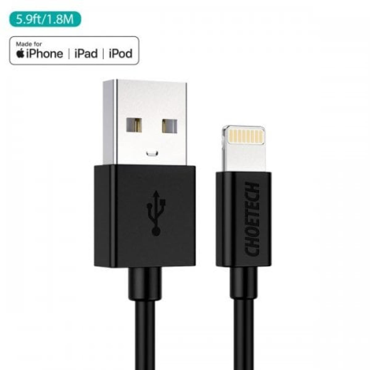 Choetech USB 2.0 to Lightning 1.8m (IP0027-BK) Black Choetech USB 2.0 to Lightning 1.8m (IP0027-BK) Black