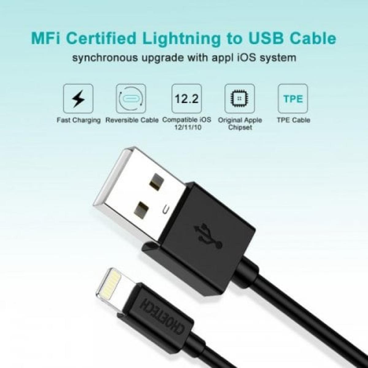 Choetech USB 2.0 to Lightning 1.8m (IP0027-BK) Black Choetech USB 2.0 to Lightning 1.8m (IP0027-BK) Black