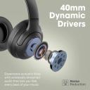 Promate Concord Wired & Wireless Bluetooth v5.3 Active Noise Cancellation w/ Mic 27H Playback Time Flip & Fold Design - Black