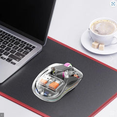 Coteci Dual Receiver Crystal silent mouse with RGB lights, 5.1 Bluetooth dual receiver USB A & Type-C 2.4G 2400 DPI