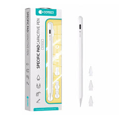 Coteci P5 Ip 017 Capacitive Pen Anti Mistouch Oblique Pressure Fast Charging Magnetic Attraion Charging For Ipad White - CompuMe