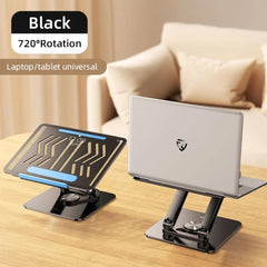 Rtako Rs Cp84s Laptop Stand 3 Level Adjustable Laptop Stand With 360 3d Roating Base Black