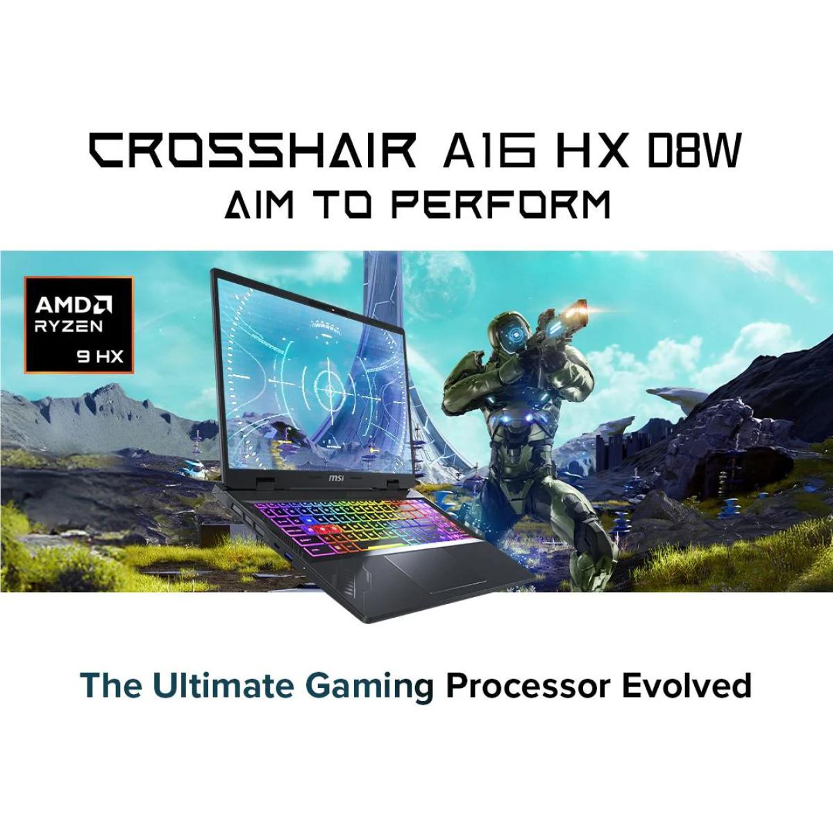 MSI Crosshair A16 HX D8WFKG (2025) NEW 8Gen AMD Ryzen™ 9 8940HX 16-Cores AI-Enabled Experiences w/ Nvidia RTX 5060 8GB DDR7 & 2.5K IPS 240Hz Display - Cosmos Gray