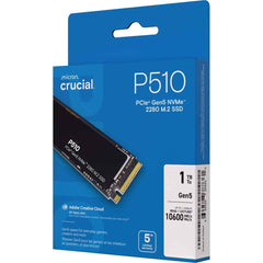 Crucial P510 1TB PCIe 5.0 NVMe M.2 SSD-Sequential Read/Write (11000/9500 MB/s) | CT1000P510SSD8 |