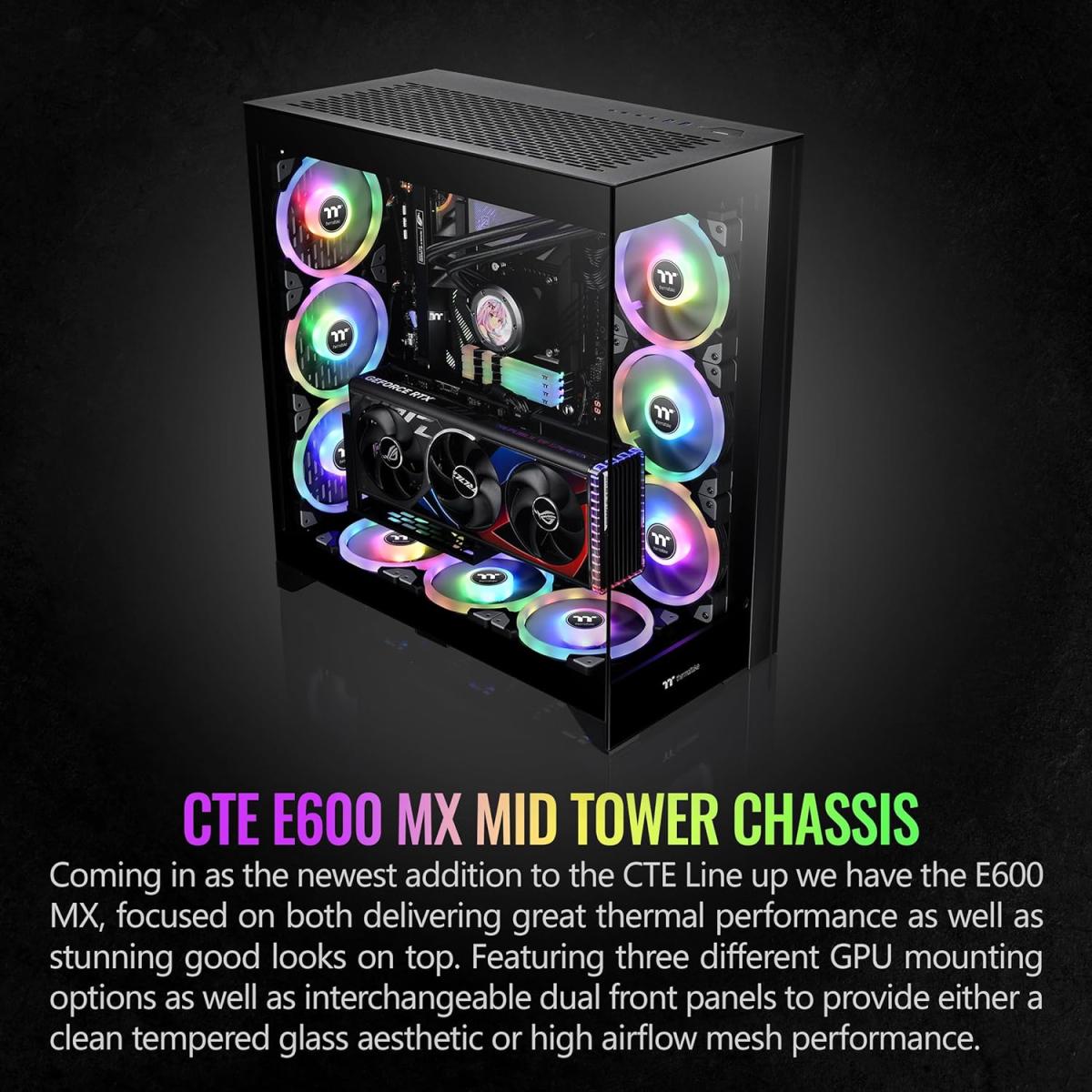 Thermaltake PCIe PC case for desktop computer builds and component installation