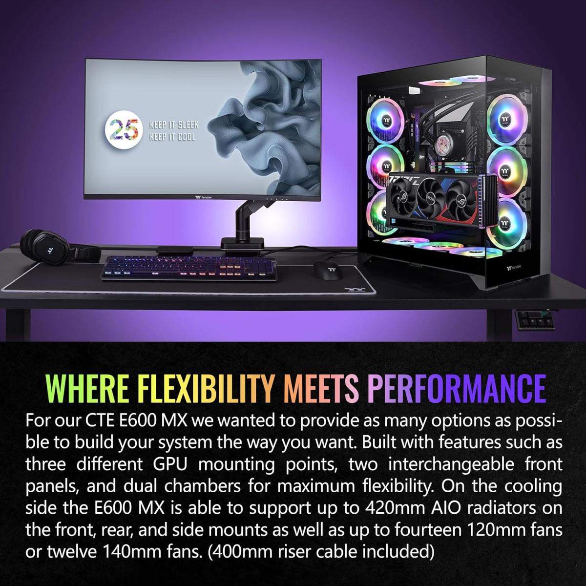 Thermaltake PCIe PC case for desktop computer builds and component installation