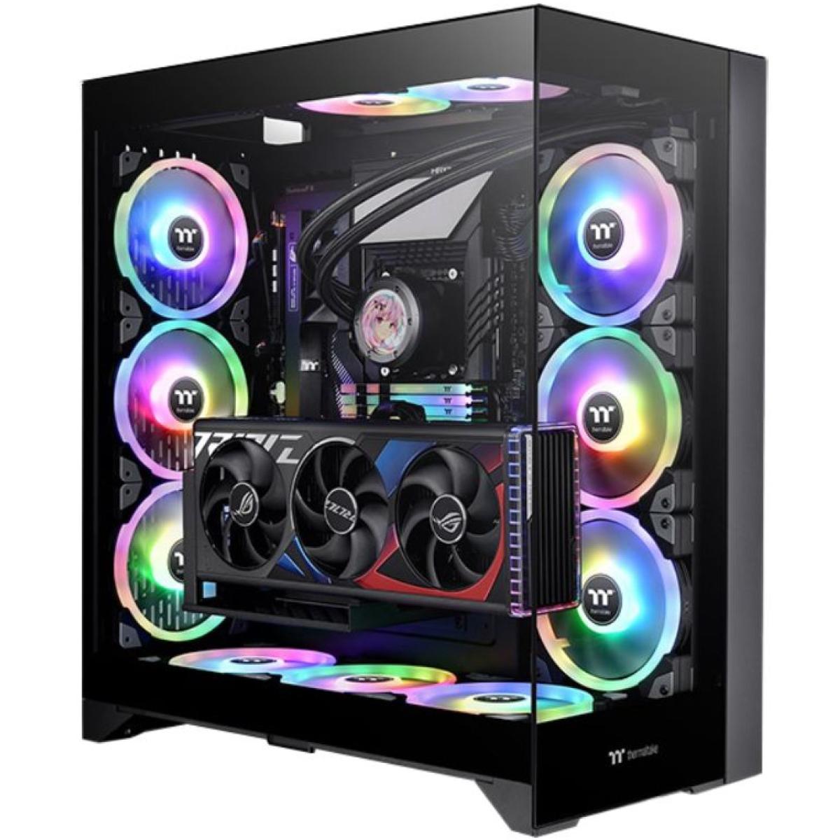 Thermaltake CTE E600 MX E-ATX Case Centralized Thermal Efficiency Design 3Way Floating GPU Mounting Bracket W/ 400mm PCIe4 Riser Cable - Black