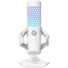 ASUS ROG Carnyx Professional Cardioid Condenser Gaming Microphone, 192 kHz / 24-bit Sampling Rate, High-pass Filter & Built-in Pop Filter, Touch Mute, AuraSync RGB Lighting, White