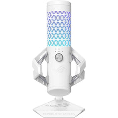 Asus Rog Carnyx Professional Cardioid Condenser Gaming Microphone, 192 Khz / 24 Bit Sampling Rate, High Pass Filter & Built In Pop Filter, Touch Mute, Aurasync Rgb Lighting, White