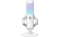 ASUS ROG Carnyx Professional Cardioid Condenser Gaming Microphone, 192 kHz / 24-bit Sampling Rate, High-pass Filter & Built-in Pop Filter, Touch Mute, AuraSync RGB Lighting, White