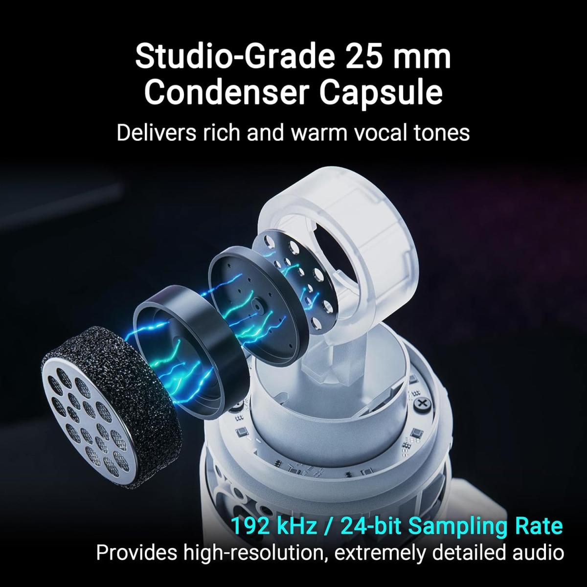 Asus Rog Carnyx Professional Cardioid Condenser Gaming Microphone, 192 Khz / 24 Bit Sampling Rate, High Pass Filter & Built In Pop Filter, Touch Mute, Aurasync Rgb Lighting, White Asus Rog Carnyx Professional Cardioid Condenser Gaming Microphone, 192 Khz / 24 Bit Sampling Rate, High Pass Filter & Built In Pop Filter, Touch Mute, Aurasync Rgb Lighting, White