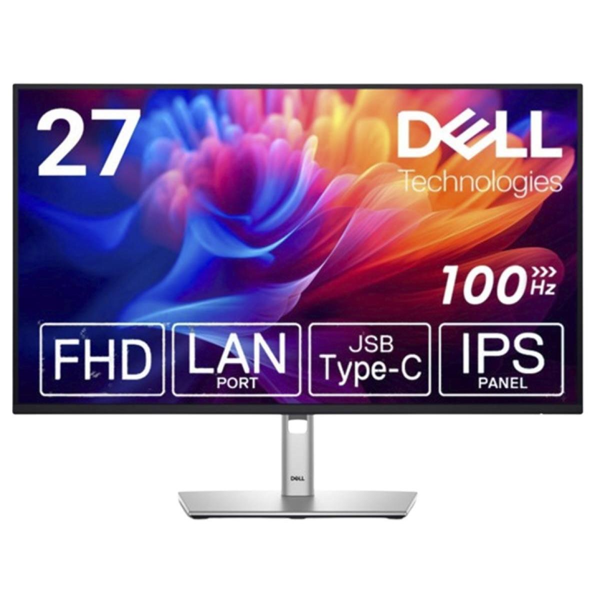 Dell P2725HE (2025) Professional 27" IPS Full HD 100Hz 99% sRGB Built-In USB C Hub with 90W Power Delivery Extensive Connectivity ( Display Port , HDMI , Lan , USB Hub) Full Adjustable Stand , Black