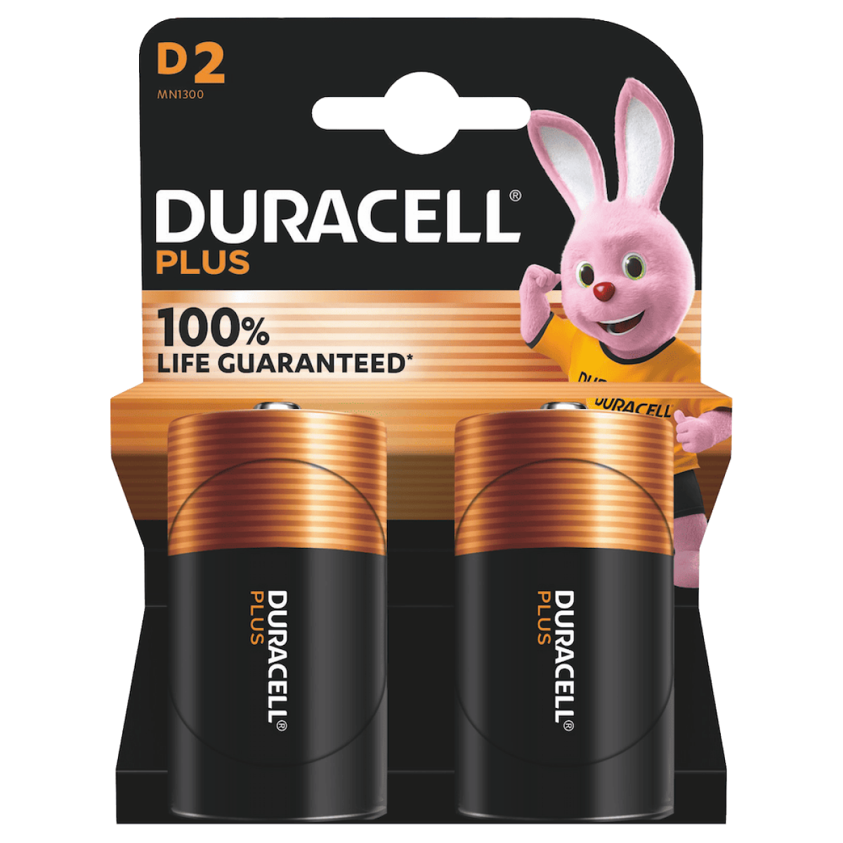 Duracell Plus D Alkaline Batteries x2