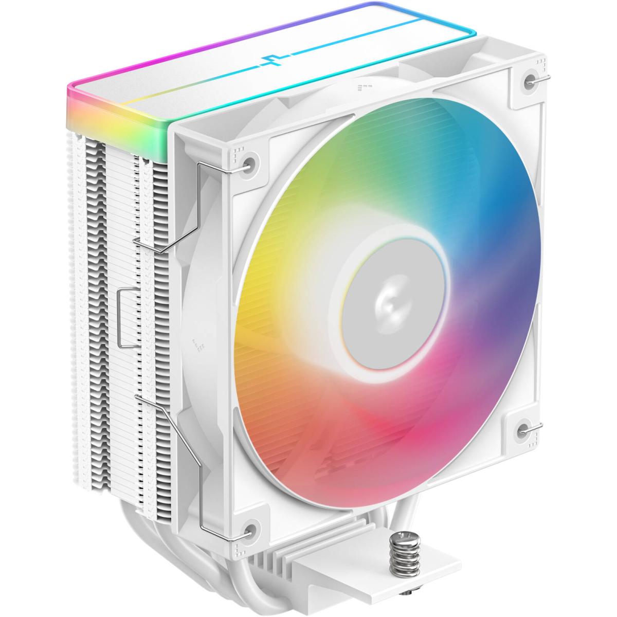 DeepCool AG400 WH ARGB V2 CPU Cooler, 2100 RPM Fan Speed, 75.89 CFM Fan Airflow, Hydro Bearing Type,Balanced Bidireional Heat Pipe Technology, White