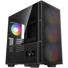 Deepcool CH560 Digital Mid Tower High Air Flow w/ 3x140mm + 1x120mm ARGB Fans Real-time Dual Status Digital Display - Black